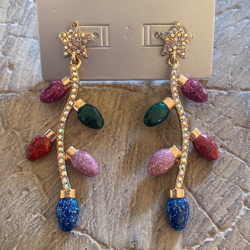 SUGARFIX BaubleBar Let's Get Lit Vintage String Lights Drop Earrings Christmas - Picture 1 of 6